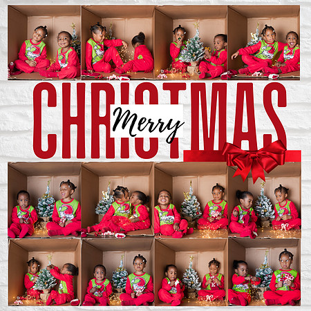 Red and Green Merry Christmas Collage Instagram Post
